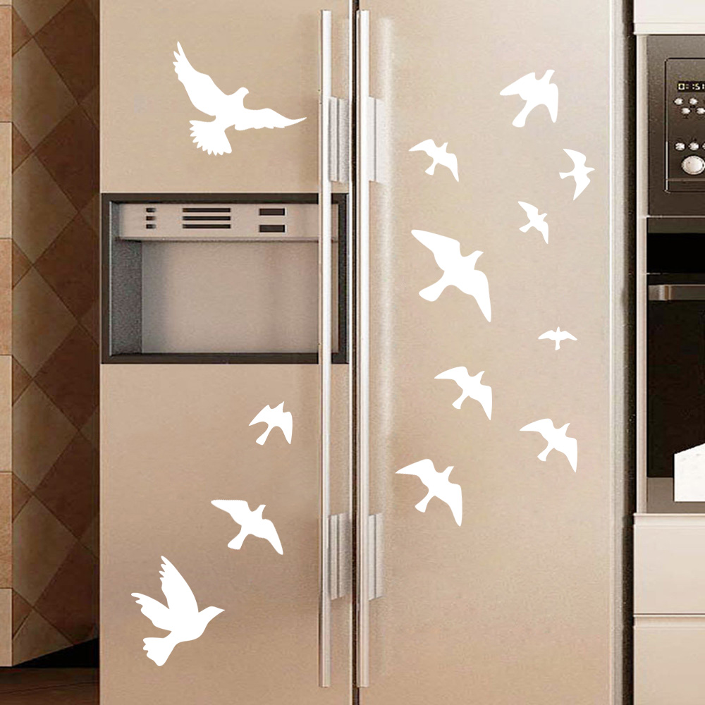 Home Bathroom Tiles - 12Pcs/set Bird Wall Stickers Home Decoration