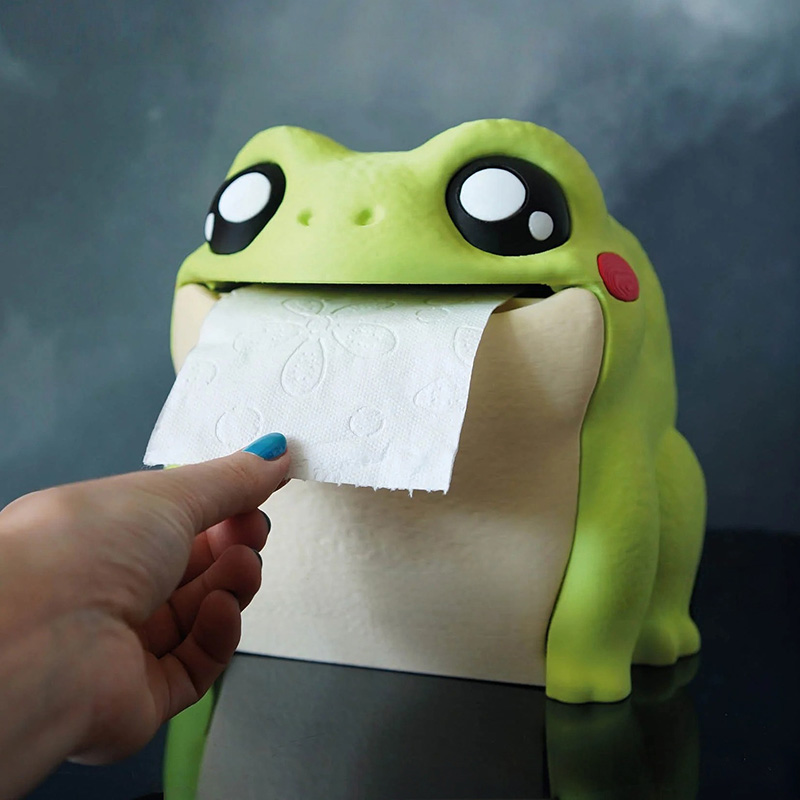 Home Bathroom Towel Dispenser - Funny Frog Tissue Box Portable Paper
