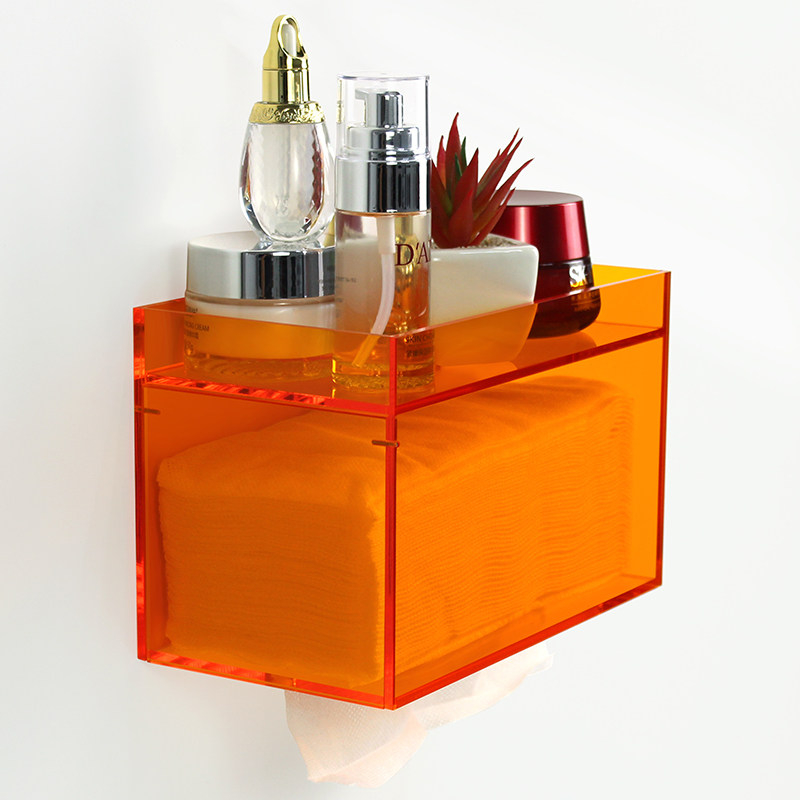 Home Bathroom Towel Dispenser - Acrylic Wall Mounted Tissue Box Holder,