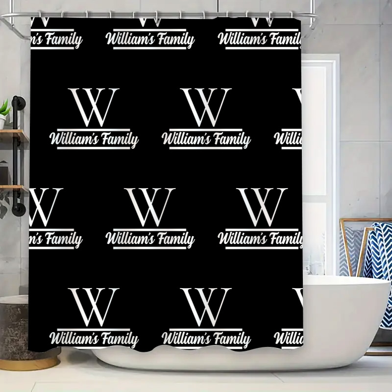 Home Bathroom Name - Customizable Personalized Bathroom Shower Curtain Waterproof