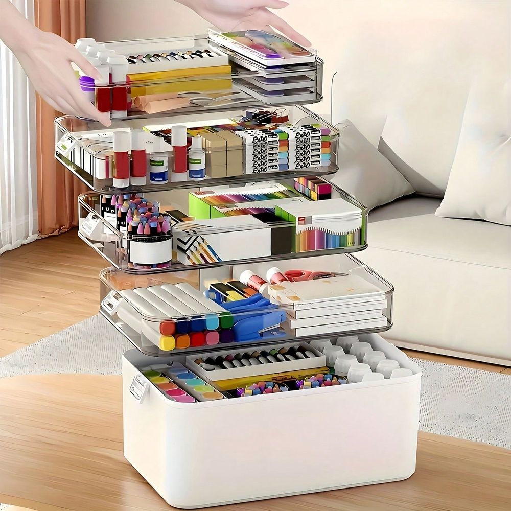 Home For Bathroom - Transparent Multi-Layer Medicine Organizer, Large Capacity
