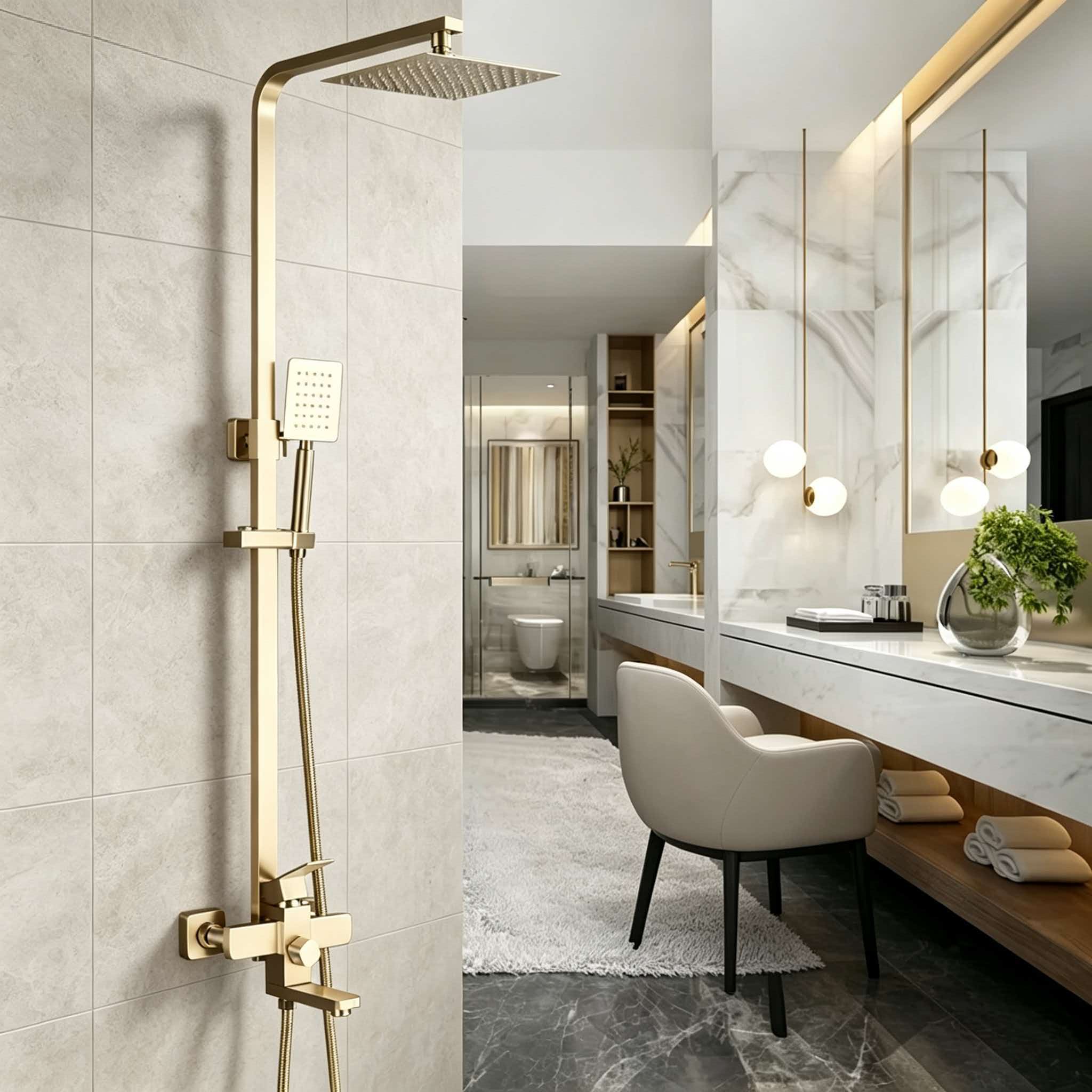 Gold shower set stainless stee - Home For Bathroom ulasan dan harga