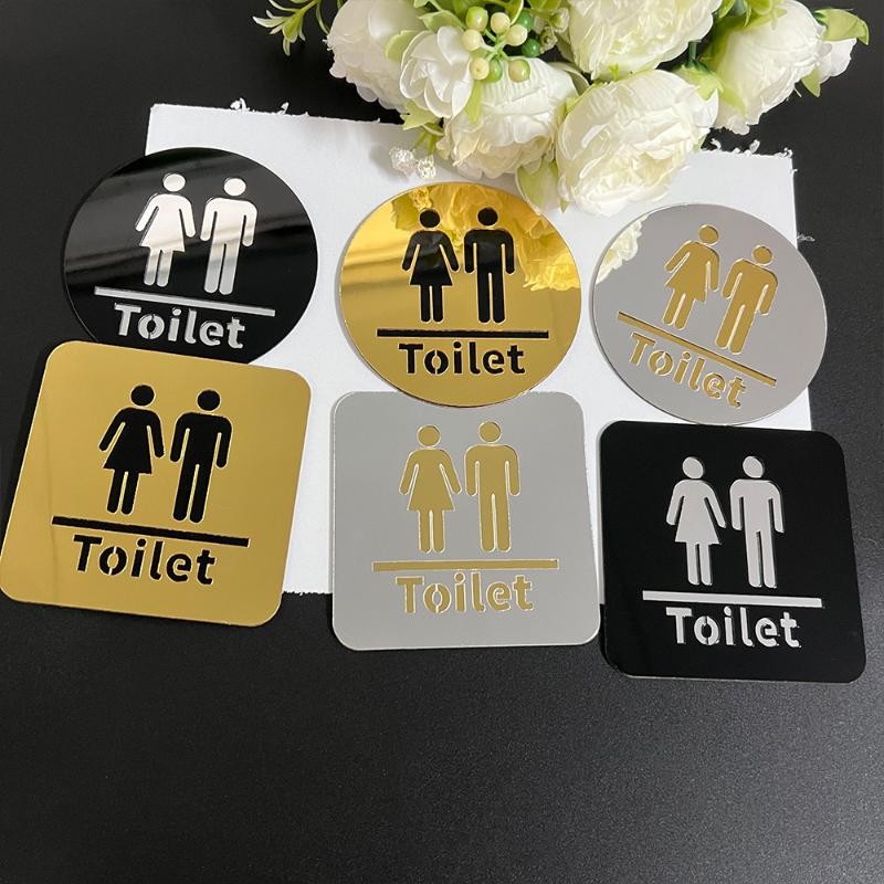 3.94-inch Acrylic Toilet Sign  - Jet Home Bathroom Mirrors ulasan dan harga