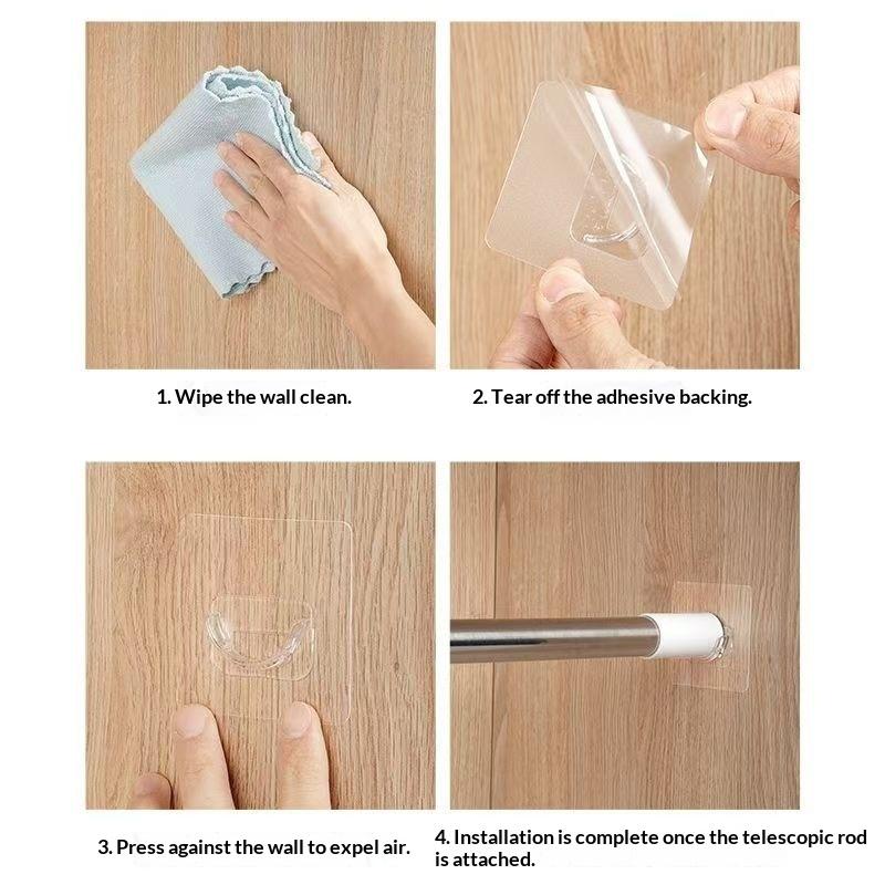 No Drill Transparent Self Adhe - Home Bathroom Window ulasan dan harga