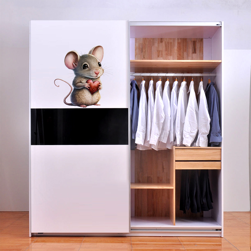 C228# Cute Mouse Wall Sticker  - Home Bathroom Wall Tiles ulasan dan harga
