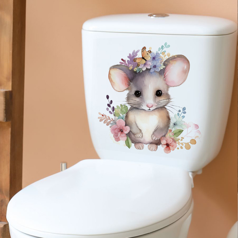 C228# Cute Mouse Wall Sticker  - Home Bathroom Wall Tiles ulasan dan harga