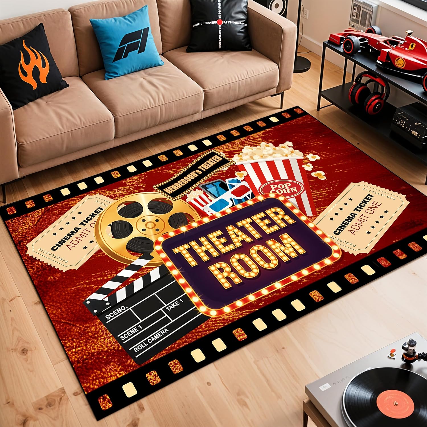 Engraved Name Cinema Carpet, S - Home Bathroom Name ulasan dan harga