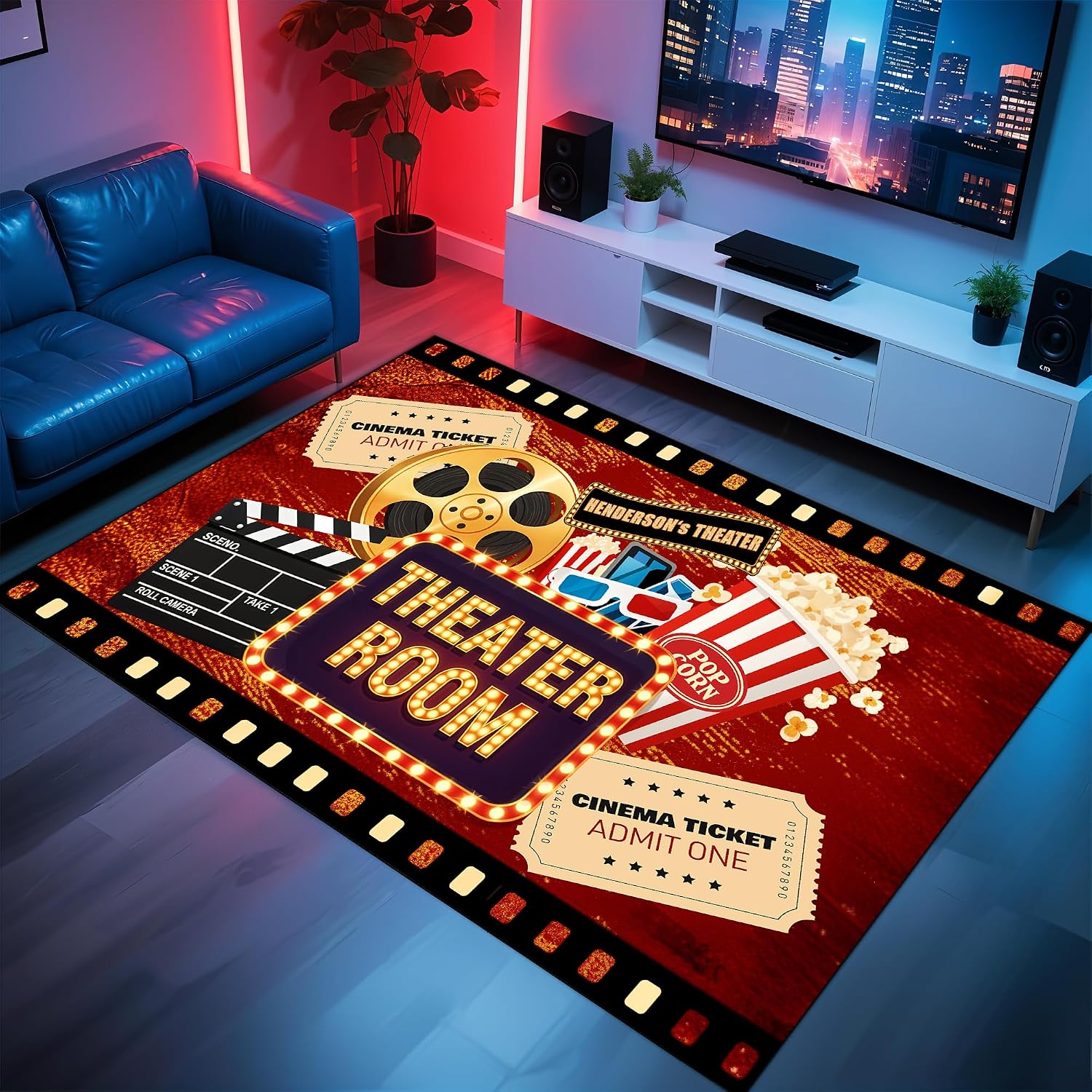 Engraved Name Cinema Carpet, S - Home Bathroom Name ulasan dan harga