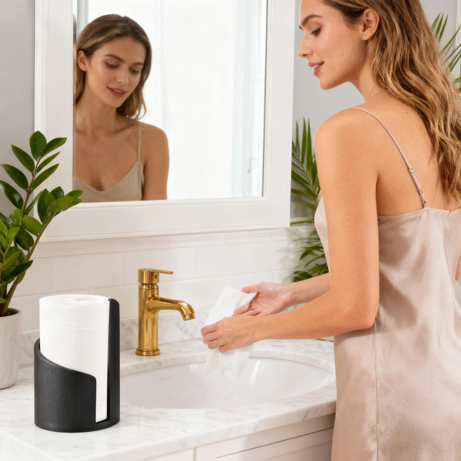 Wood Paper Towel Holder Farmho - Home Bathroom Towel Dispenser ulasan dan harga