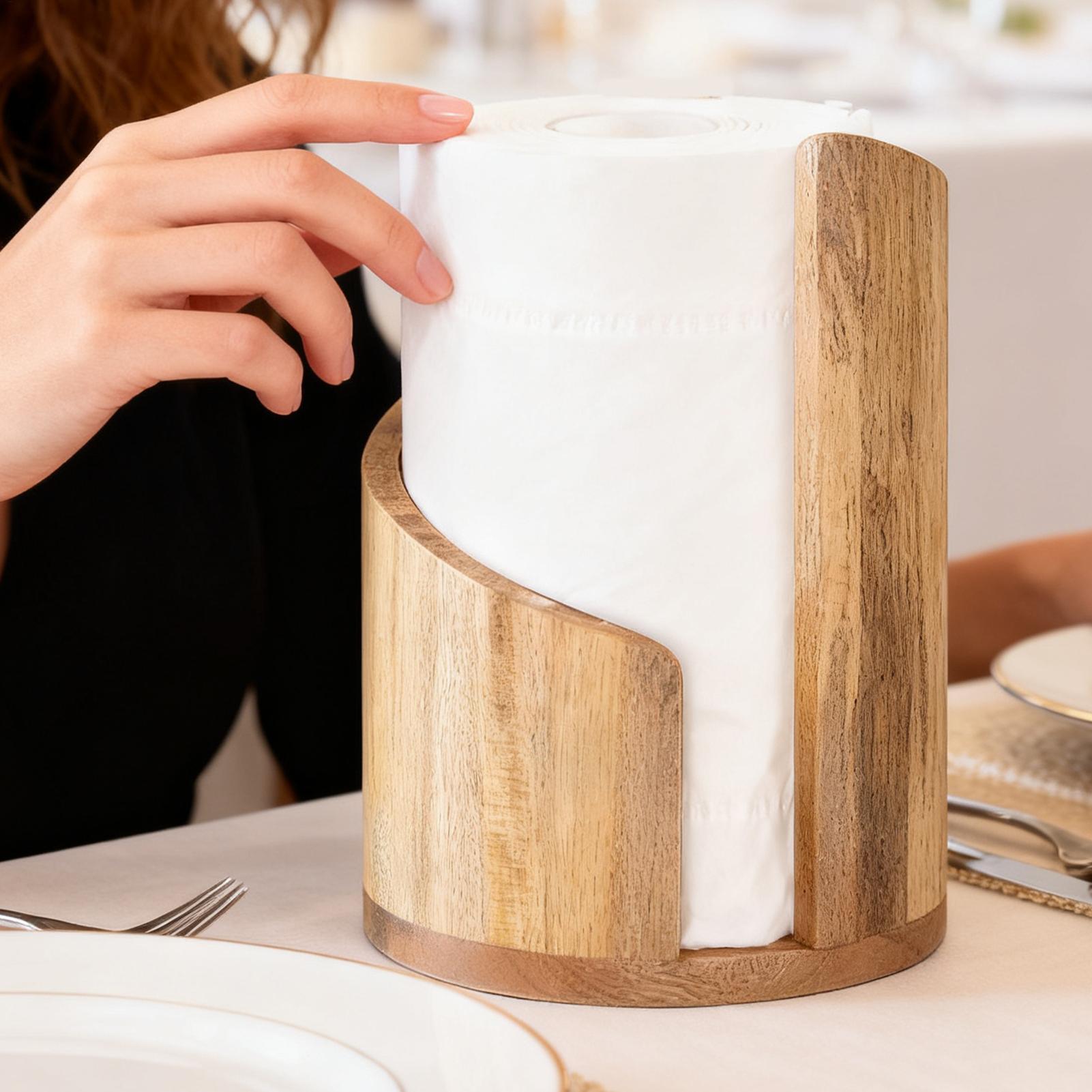 Wood Paper Towel Holder Farmho - Home Bathroom Towel Dispenser ulasan dan harga