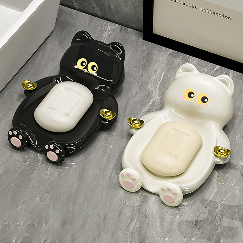 1pc Lucky Cat Soap Box Bathroo - Jet Home Bathroom Accessories ulasan dan harga