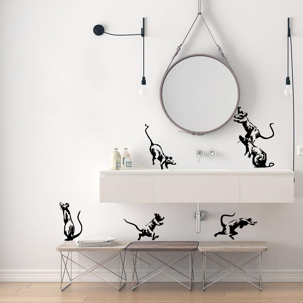 5Pcs Banksy Toilet Rats Wall S - Home Bathroom Window ulasan dan harga