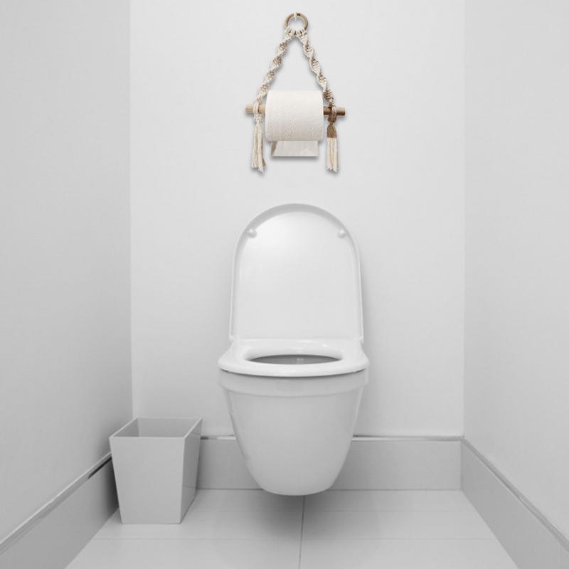 Hand Woven Wooden Toilet Paper - Home Bathroom Towel Dispenser ulasan dan harga