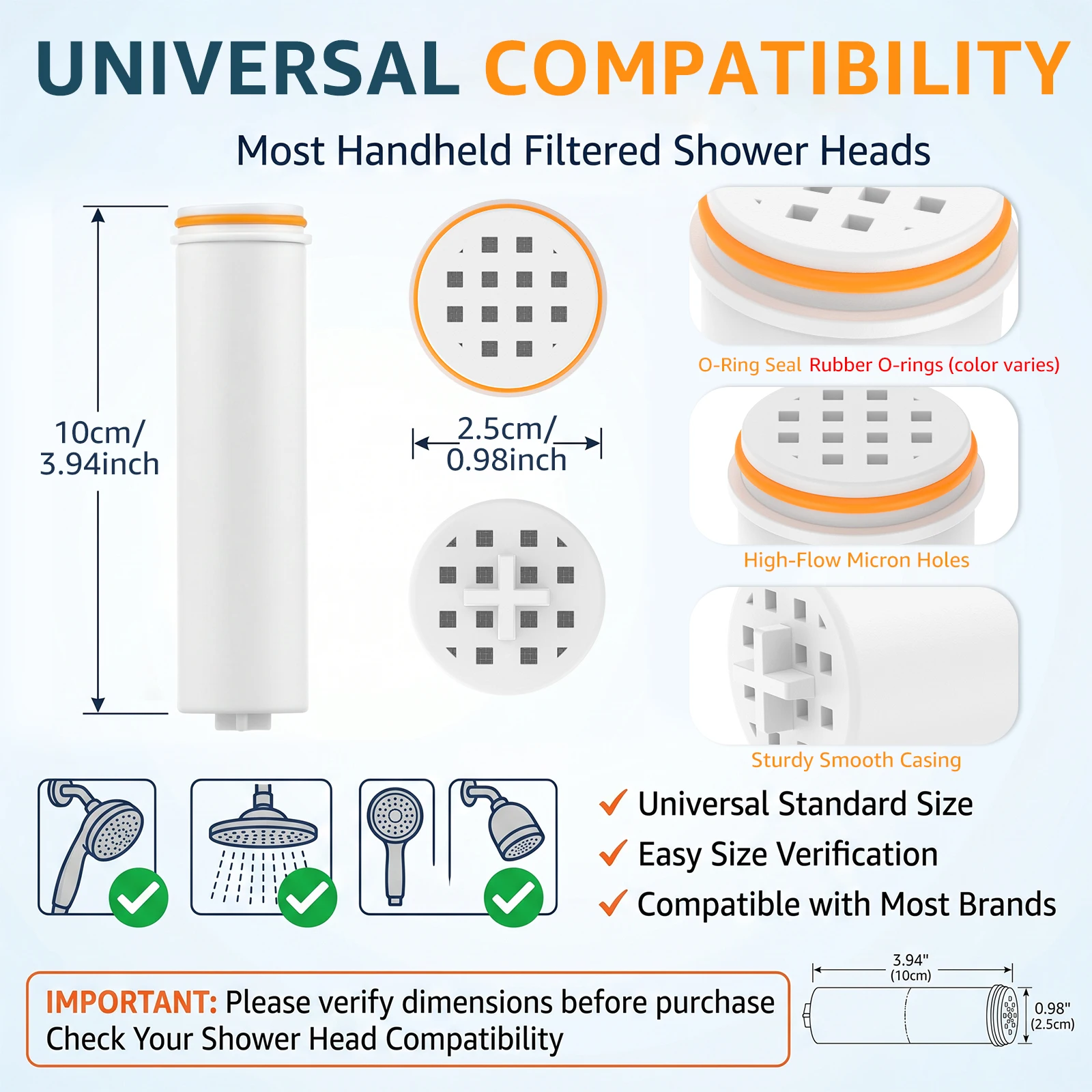 2Pcs Shower Head Replacement F - Home Bathroom Water Filter ulasan dan harga
