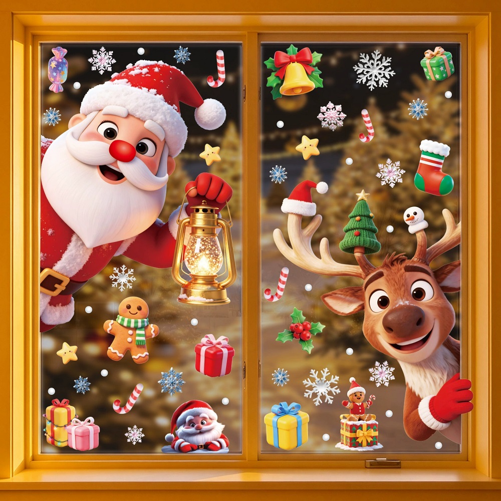 Snowman Santa Claus Christmas  - Home Bathroom Window ulasan dan harga