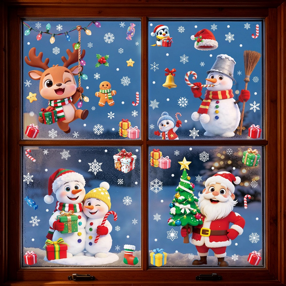 Snowman Santa Claus Christmas  - Home Bathroom Window ulasan dan harga