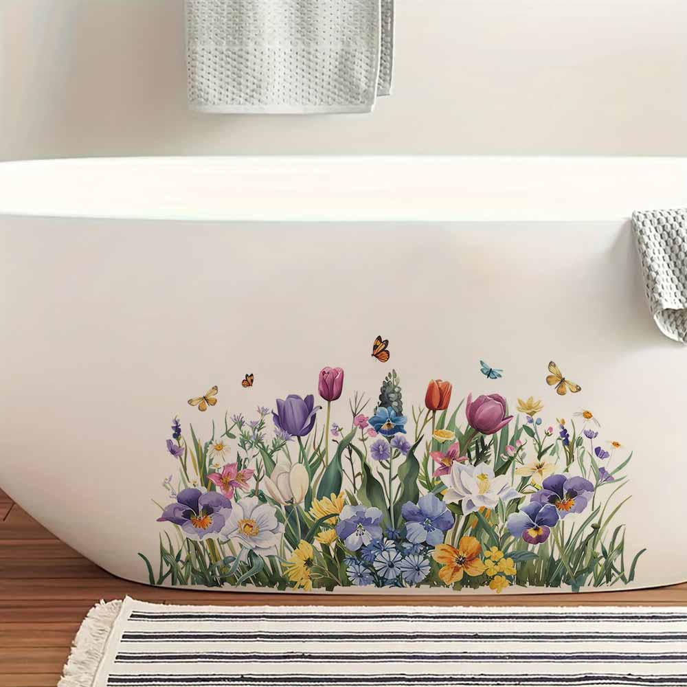 Tulip Butterfly Window Sticker - Home Bathroom Tiles ulasan dan harga