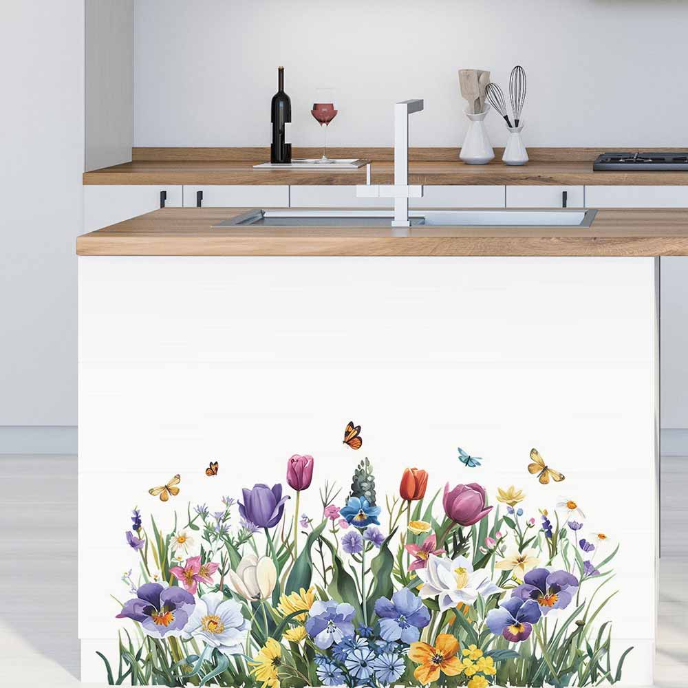 Tulip Butterfly Window Sticker - Home Bathroom Tiles ulasan dan harga