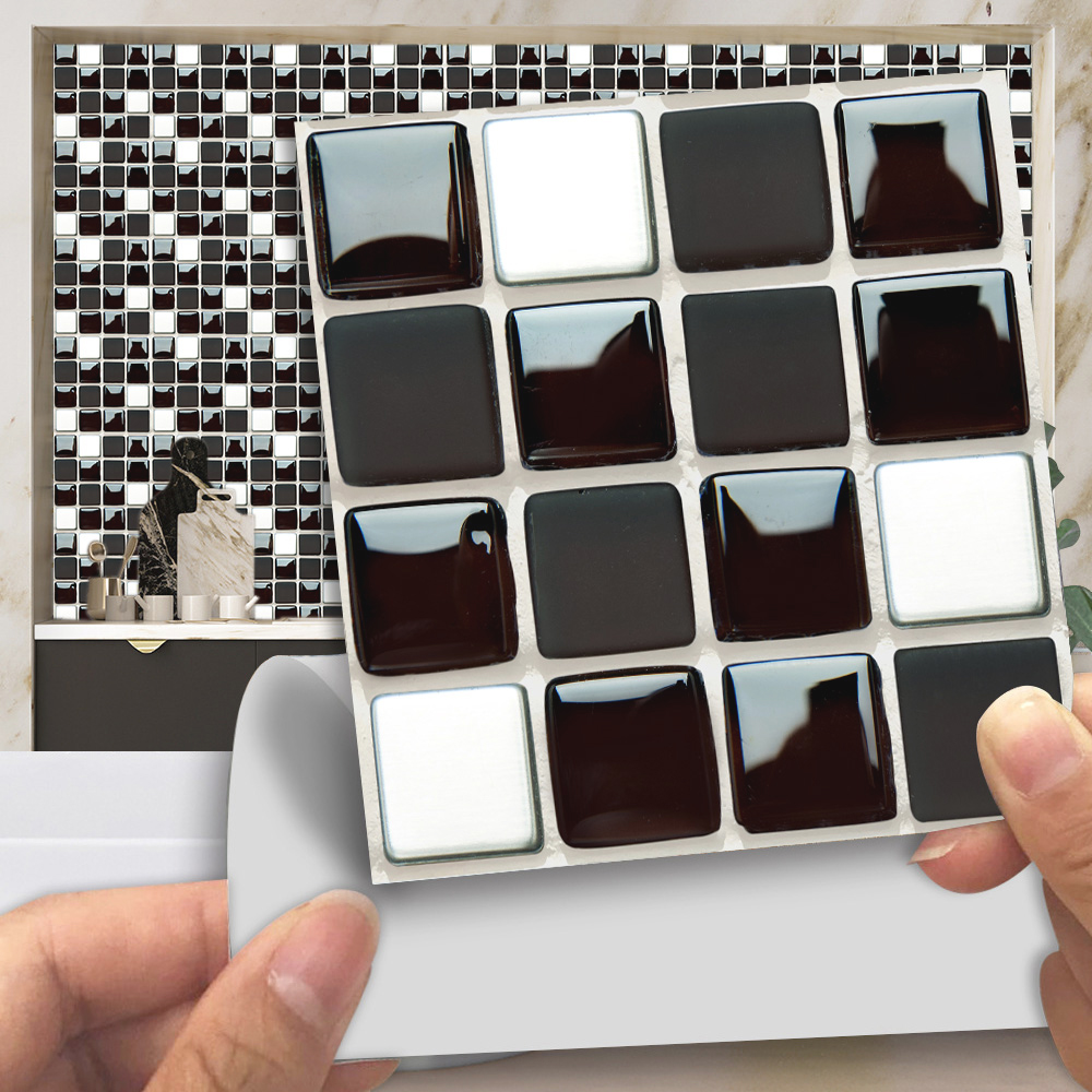 Black & White Marble Mosaic Ti - Home Bathroom Wall Tiles ulasan dan harga