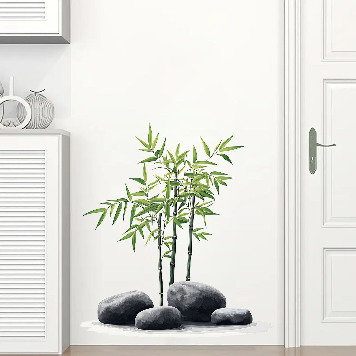 Ink Bamboo Wall Sticker Bathro - Home Bathroom Tiles ulasan dan harga
