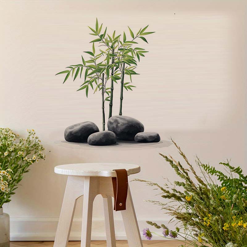 Ink Bamboo Wall Sticker Bathro - Home Bathroom Tiles ulasan dan harga