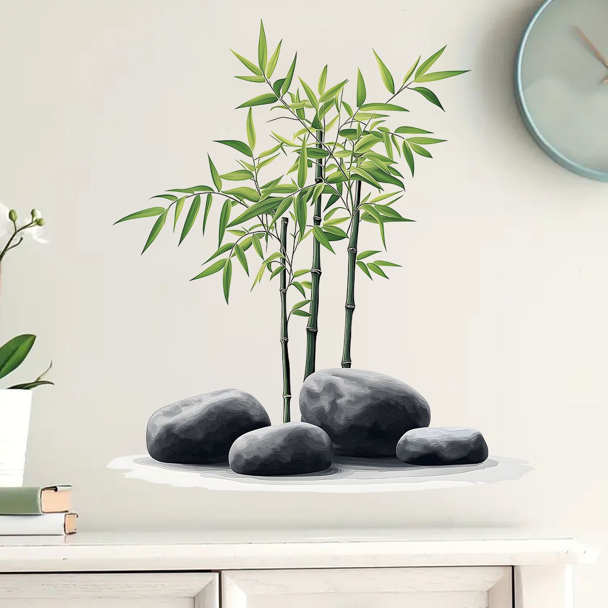 Ink Bamboo Wall Sticker Bathro - Home Bathroom Tiles ulasan dan harga