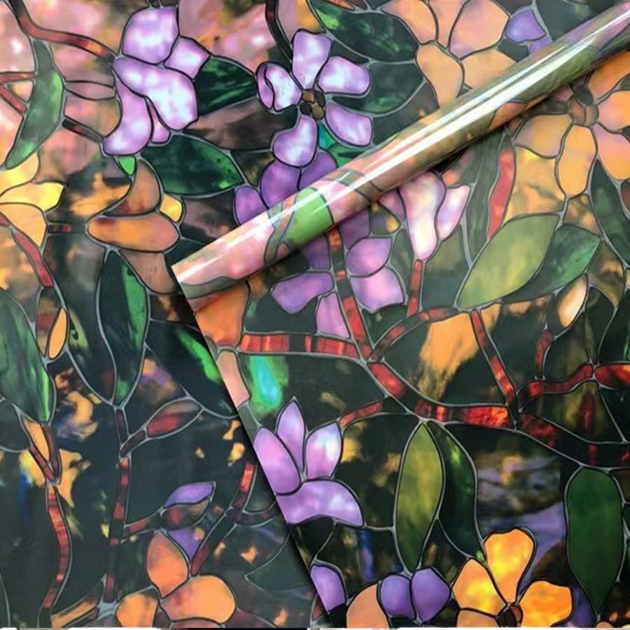 Flower Pattern Electrostatic W - Home Bathroom Window ulasan dan harga