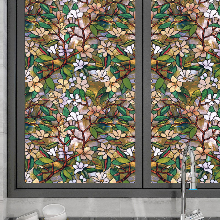 Flower Pattern Electrostatic W - Home Bathroom Window ulasan dan harga