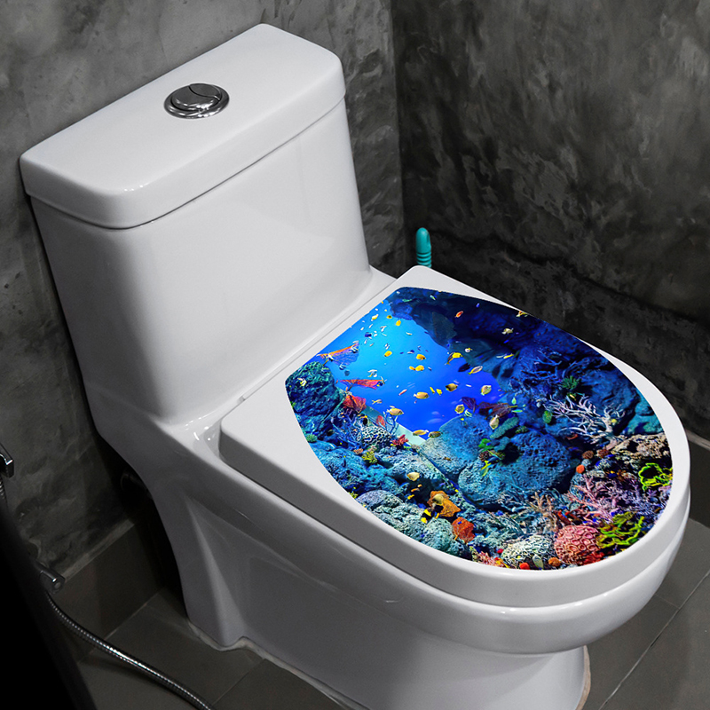 1pcs 3D Toilet Seat Wall Stick - Jet Home Bathroom Accessories ulasan dan harga