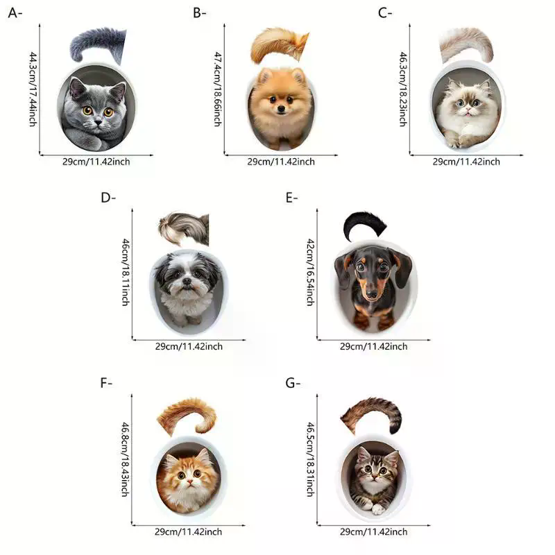 3D Effect Cute Animal Toilet S - Jet Home Bathroom Accessories ulasan dan harga
