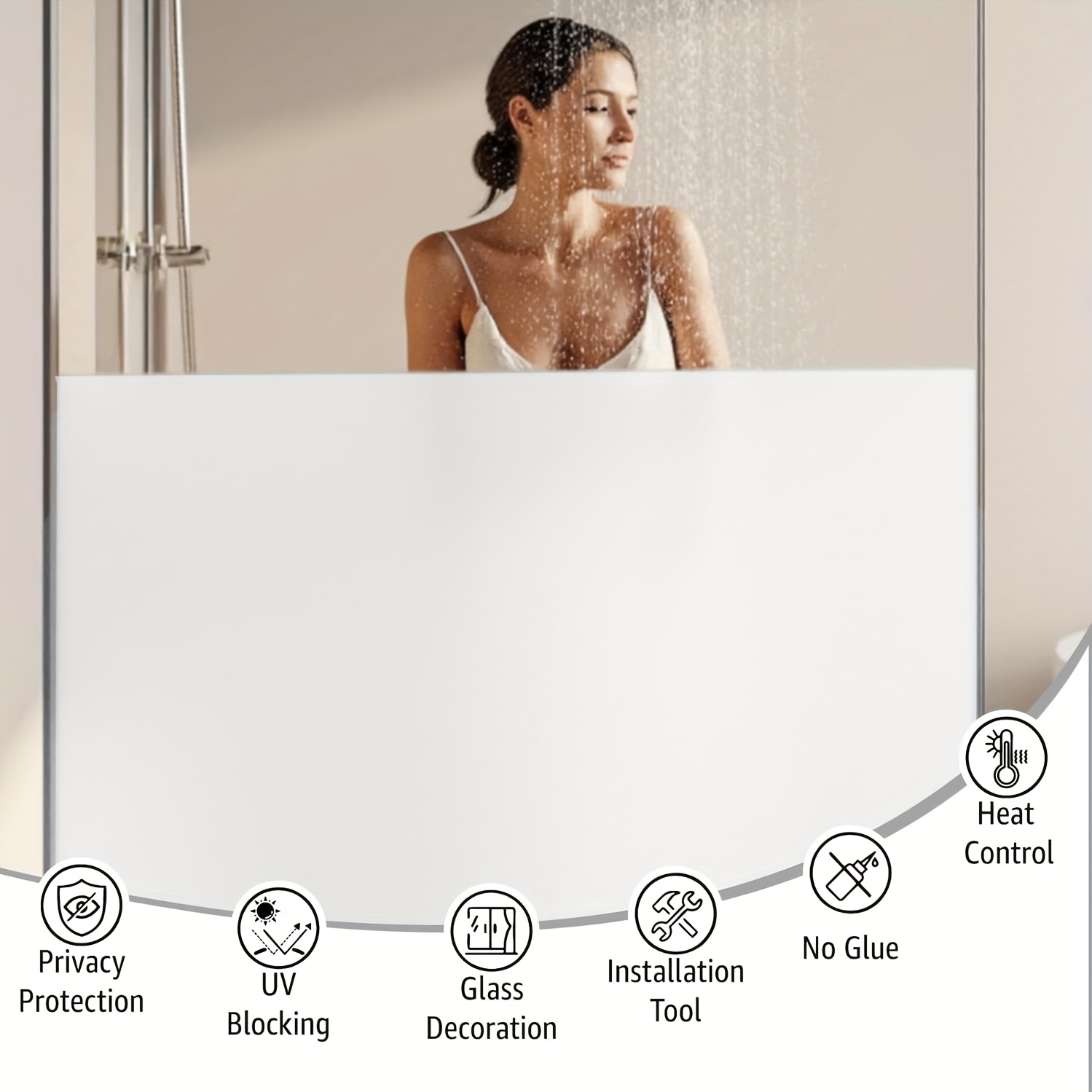 White Frosted Privacy Window F - Home Bathroom Window ulasan dan harga