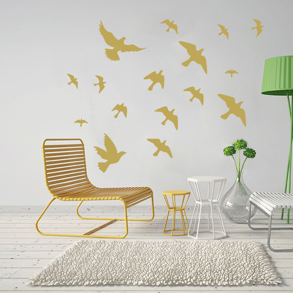12Pcs/set Bird Wall Stickers H - Home Bathroom Tiles ulasan dan harga
