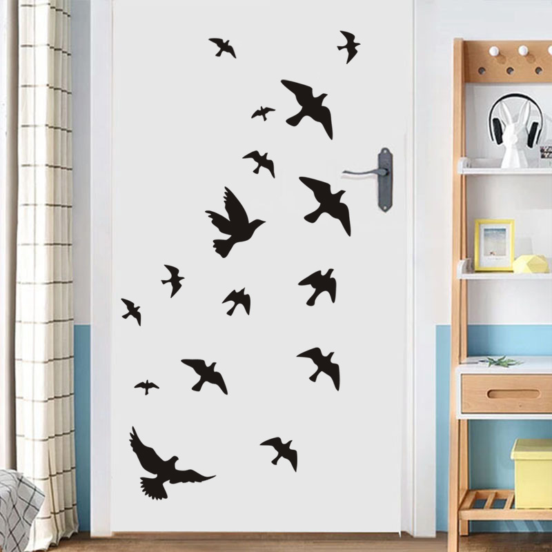 12Pcs/set Bird Wall Stickers H - Home Bathroom Tiles ulasan dan harga