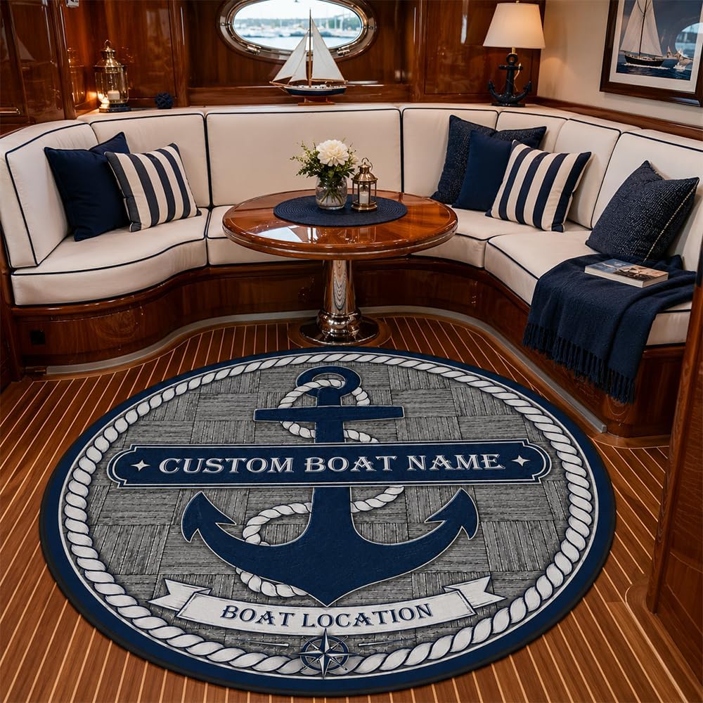 Custom Nautical Anchor Doormat - Home Bathroom Name ulasan dan harga
