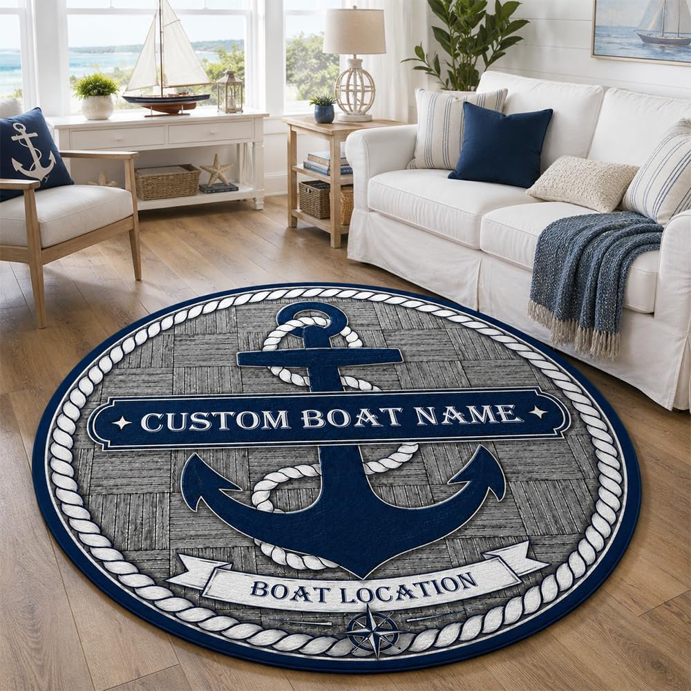Custom Nautical Anchor Doormat - Home Bathroom Name ulasan dan harga