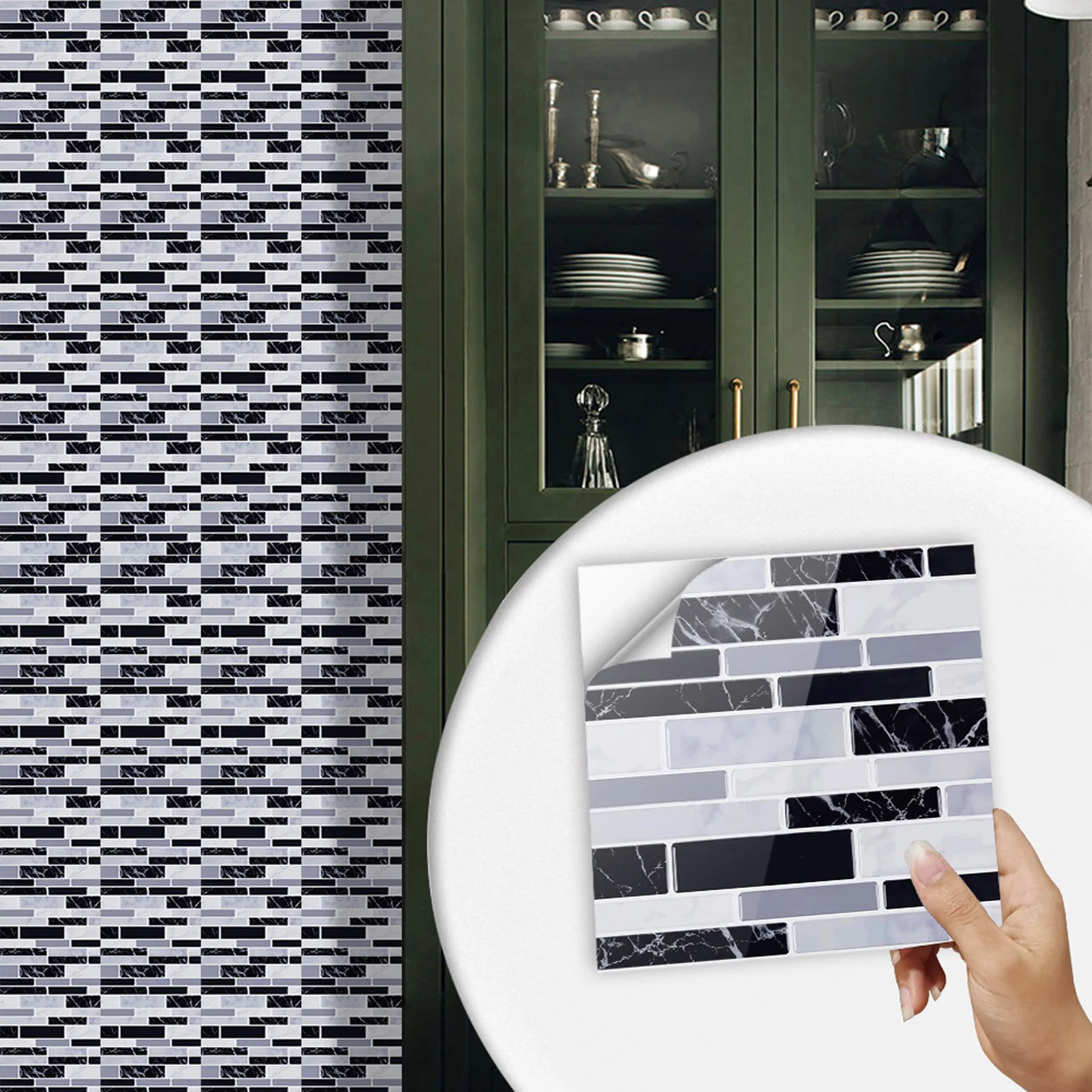 10x Self-Adhesive 3D-Mosaic Ti - Home Bathroom Wall Tiles ulasan dan harga
