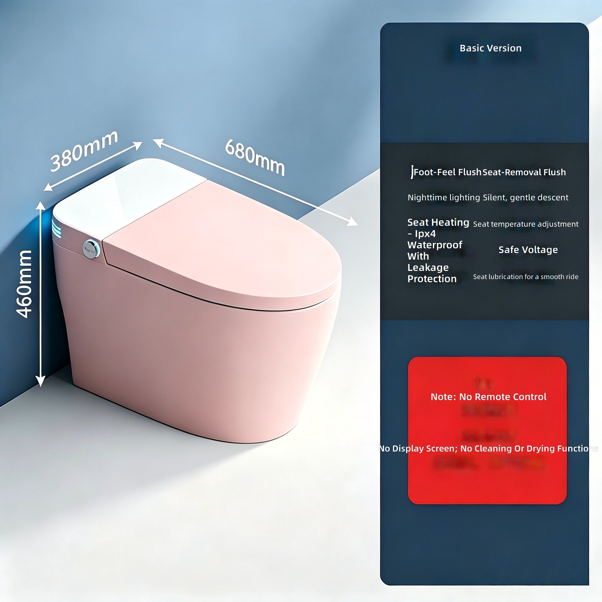 Smart Toilet, Pink, All-in-1 A - Home For Bathroom ulasan dan harga