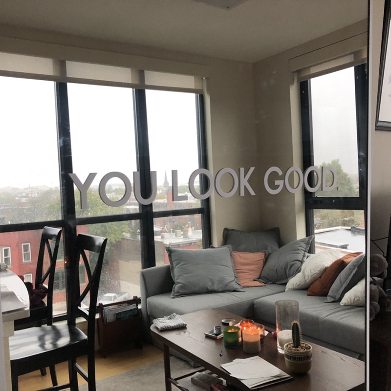 You Look Good Mirror Wall Stic - Home Bathroom Wall Tiles ulasan dan harga