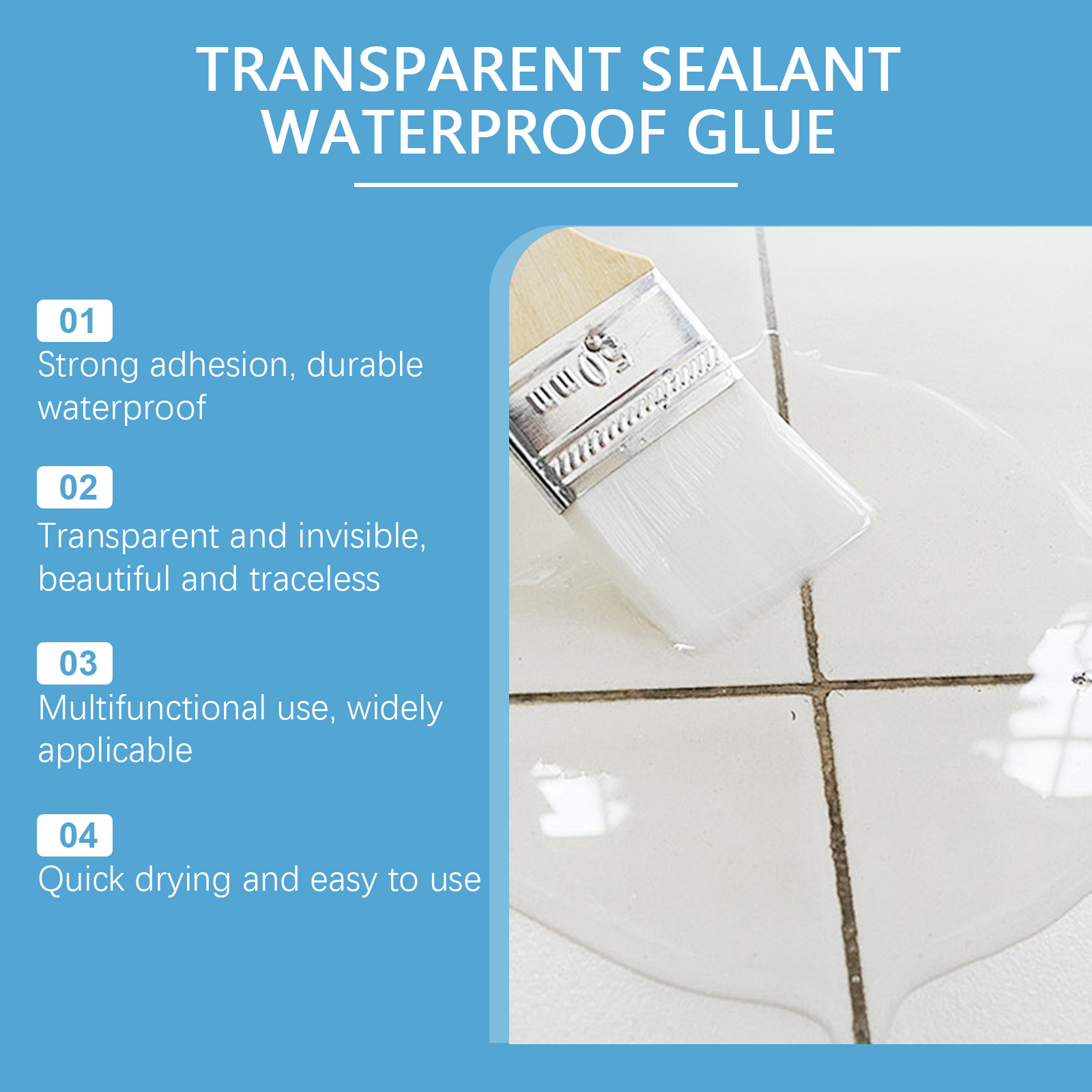 Transparent Waterproof Sealant - Home Bathroom Wall Tiles ulasan dan harga