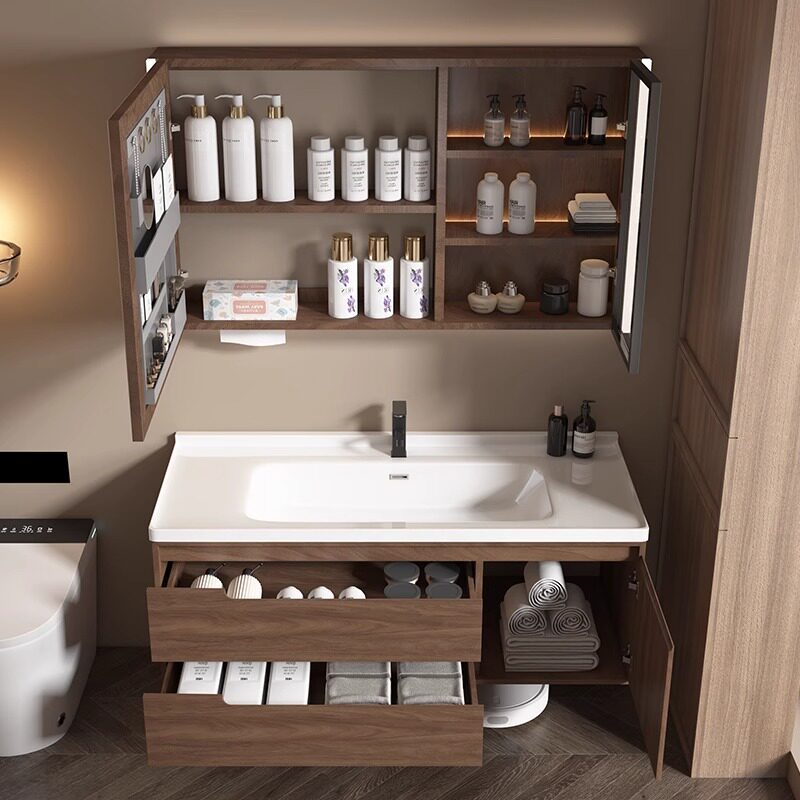 Wooden Modern Bathroom Cabinet - Home Bathroom Partition Wall ulasan dan harga
